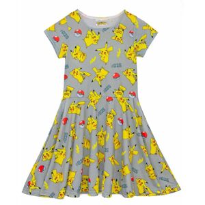 Pokemon Girl's Short Sleeve Skater Dress (Kids Grey) in Grey Size: 11-12 Years Grey 11-12 Years Pokemon Girl's Short Sleeve Skater Dress (Kids Grey) in Grey Size: 11-12 Years Grey 11-12 Years