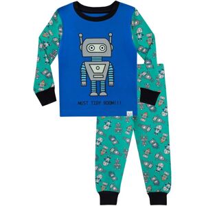 Harry Bear Boy's Robot Pyjamas Cosy Snuggle Fit in Blue Size: 3-4 Years Blue 3-4 Years Harry Bear Boy's Robot Pyjamas Cosy Snuggle Fit in Blue Size: 3-4 Years Blue 3-4 Years