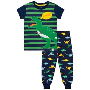 Harry Bear Boy's Stripey Dinosaur Cosy Snuggle Fit Pyjamas in Blue Size: 4-5 Years Blue 4-5 Years Harry Bear Boy's Stripey Dinosaur Cosy Snuggle Fit Pyjamas in Blue Size: 4-5 Years Blue 4-5 Years
