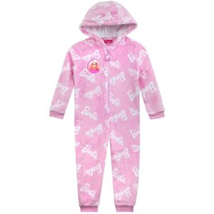 Barbie Girl's Hooded Fleece Onesie in Pink Size: 11-12 Years Pink 11-12 Years Barbie Girl's Hooded Fleece Onesie in Pink Size: 11-12 Years Pink 11-12 Years