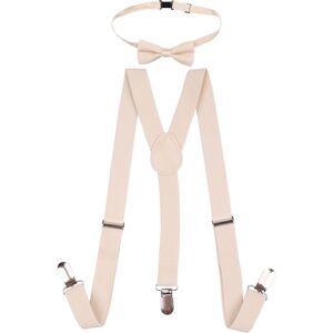 Neel Blue Kids Braces & Bow Tie Set, Fully Elastic Y Shape Suspender, 25mm Wide in Beige Size: 12-16 Years Beige 12-16 Years Neel Blue Kids Braces & Bow Tie Set, Fully Elastic Y Shape Suspender, 25mm Wide in Beige Size: 12-16 Years Beige 12-16 Years