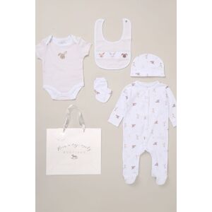Rock a Bye Baby Cotton 5-Piece Baby Gift Set in Cream Size: Newborn Cream Newborn Rock a Bye Baby Cotton 5-Piece Baby Gift Set in Cream Size: Newborn Cream Newborn