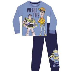 Disney Boy's Toy Story Buzz Lightyear & Woody Long Sleeve Pyjamas in Blue Size: 7-8 Years Blue 7-8 Years Disney Boy's Toy Story Buzz Lightyear & Woody Long Sleeve Pyjamas in Blue Size: 7-8 Years Blue 7-8 Years