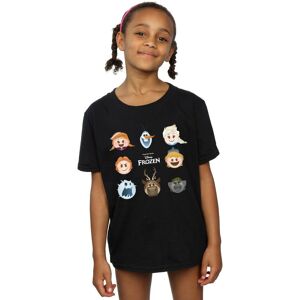 Frozen Girl's Heads Cotton T-Shirt in Black Size: 12-13 Years Black 12-13 Years Frozen Girl's Heads Cotton T-Shirt in Black Size: 12-13 Years Black 12-13 Years