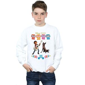 Disney Boy's Coco Miguel Logo Sweatshirt in White Size: 9 Years White 9 Years Disney Boy's Coco Miguel Logo Sweatshirt in White Size: 9 Years White 9 Years