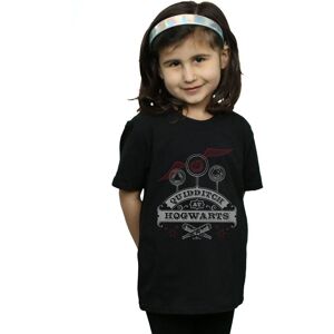 Harry Potter Girl's Quidditch At Hogwarts Cotton T-Shirt in Black Size: 12-13 Years Black 12-13 Years Harry Potter Girl's Quidditch At Hogwarts Cotton T-Shirt in Black Size: 12-13 Years Black 12-13 Years