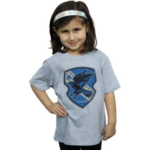 Harry Potter Girl's Ravenclaw Crest Flat Cotton T-Shirt in Grey Size: 5-6 Years Grey 5-6 Years Harry Potter Girl's Ravenclaw Crest Flat Cotton T-Shirt in Grey Size: 5-6 Years Grey 5-6 Years