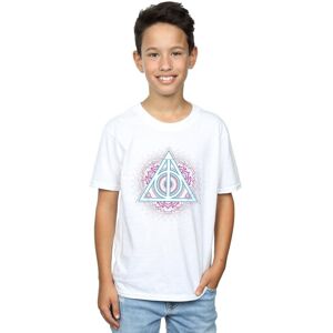 Harry Potter Boy's Neon Deathly Hallows T-Shirt in White Size: 7-8 Years White 7-8 Years Harry Potter Boy's Neon Deathly Hallows T-Shirt in White Size: 7-8 Years White 7-8 Years