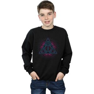 Harry Potter Boy's Neon Deathly Hallows Sweatshirt in Black Size: 12-13 Years Black 12-13 Years Harry Potter Boy's Neon Deathly Hallows Sweatshirt in Black Size: 12-13 Years Black 12-13 Years