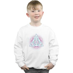 Harry Potter Boy's Neon Deathly Hallows Sweatshirt in White Size: 5-6 Years White 5-6 Years Harry Potter Boy's Neon Deathly Hallows Sweatshirt in White Size: 5-6 Years White 5-6 Years