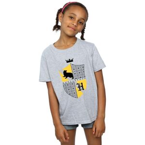 Harry Potter Girl's Hufflepuff Shield Cotton T-Shirt in Grey Size: 5-6 Years Grey 5-6 Years Harry Potter Girl's Hufflepuff Shield Cotton T-Shirt in Grey Size: 5-6 Years Grey 5-6 Years