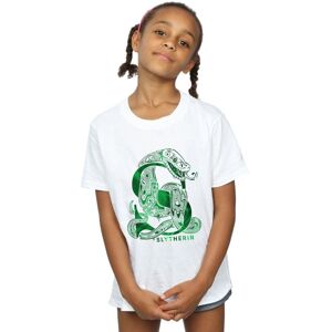 Harry Potter Girl's Slytherin Snake Cotton T-Shirt in White Size: 12-13 Years White 12-13 Years Harry Potter Girl's Slytherin Snake Cotton T-Shirt in White Size: 12-13 Years White 12-13 Years