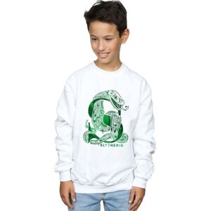 Harry Potter Boy's Slytherin Snake Sweatshirt in White Size: 5-6 Years White 5-6 Years Harry Potter Boy's Slytherin Snake Sweatshirt in White Size: 5-6 Years White 5-6 Years