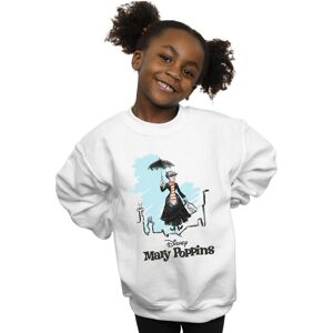 Disney Girl's Mary Poppins Rooftop Landing Colour Sweatshirt in White Size: 7-8 Years White 7-8 Years Disney Girl's Mary Poppins Rooftop Landing Colour Sweatshirt in White Size: 7-8 Years White 7-8 Years
