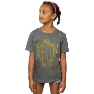 Harry Potter Girl's Hufflepuff Badger Crest Cotton T-Shirt in Charcoal Size: 3-4 Years Charcoal 3-4 Years Harry Potter Girl's Hufflepuff Badger Crest Cotton T-Shirt in Charcoal Size: 3-4 Years Charcoal 3-4 Years
