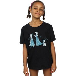 Disney Girl's Frozen Magic Snowflakes Cotton T-Shirt in Black Size: 3-4 Years Black 3-4 Years Disney Girl's Frozen Magic Snowflakes Cotton T-Shirt in Black Size: 3-4 Years Black 3-4 Years