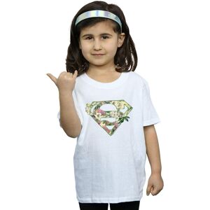 DC Comics Girl's Supergirl Floral Shield Cotton T-Shirt in White Size: 12-13 Years White 12-13 Years DC Comics Girl's Supergirl Floral Shield Cotton T-Shirt in White Size: 12-13 Years White 12-13 Years