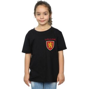 Harry Potter Girl's Gryffindor Lion Faux Pocket Cotton T-Shirt in Black Size: 9 Years Black 9 Years Harry Potter Girl's Gryffindor Lion Faux Pocket Cotton T-Shirt in Black Size: 9 Years Black 9 Years