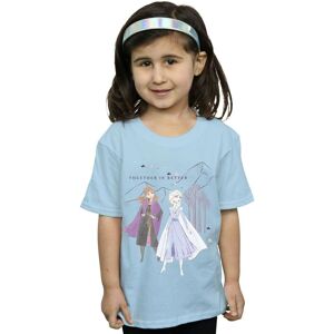 Disney Girl's Frozen 2 Elsa Anna Better Together Cotton T-Shirt in Baby Blue Size: 5-6 Years Baby Blue 5-6 Years Disney Girl's Frozen 2 Elsa Anna Better Together Cotton T-Shirt in Baby Blue Size: 5-6 Years Baby Blue 5-6 Years