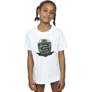 Harry Potter Girl's Slytherin Chest Badge Cotton T-Shirt in White Size: 3-4 Years White 3-4 Years Harry Potter Girl's Slytherin Chest Badge Cotton T-Shirt in White Size: 3-4 Years White 3-4 Years
