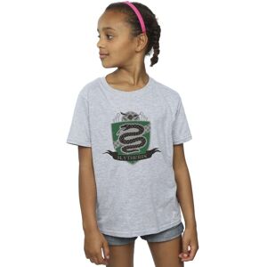 Harry Potter Girl's Slytherin Chest Badge Cotton T-Shirt in Grey Size: 3-4 Years Grey 3-4 Years Harry Potter Girl's Slytherin Chest Badge Cotton T-Shirt in Grey Size: 3-4 Years Grey 3-4 Years
