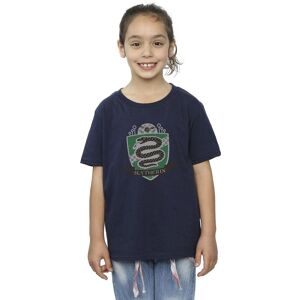 Harry Potter Girl's Slytherin Chest Badge Cotton T-Shirt in Navy Size: 5-6 Years Navy 5-6 Years Harry Potter Girl's Slytherin Chest Badge Cotton T-Shirt in Navy Size: 5-6 Years Navy 5-6 Years