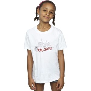 Harry Potter Girl's Hogwarts Castle Spray Cotton T-Shirt in White Size: 5-6 Years White 5-6 Years Harry Potter Girl's Hogwarts Castle Spray Cotton T-Shirt in White Size: 5-6 Years White 5-6 Years