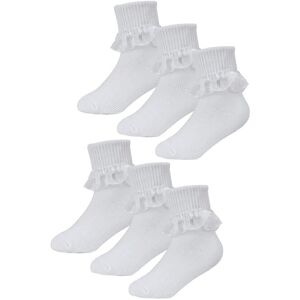 Sock Snob Girl's 6 Pack Baby Girl Soft Cotton Rich Frilly Lace Socks in White Size: 6-12 m White 6-12 m Sock Snob Girl's 6 Pack Baby Girl Soft Cotton Rich Frilly Lace Socks in White Size: 6-12 m White 6-12 m