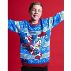 Sonic the Hedgehog Boy's Kids Christmas Jumper (Boys Blue) in Blue Size: 5-6 Years Blue 5-6 Years Sonic the Hedgehog Boy's Kids Christmas Jumper (Boys Blue) in Blue Size: 5-6 Years Blue 5-6 Years