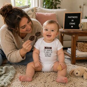 Afewhometruths Newborn Baby Gift - My Auntie is likely to Lead Me Astray bodysuit / Baby Grow in White White Newborn Afewhometruths Newborn Baby Gift - My Auntie is likely to Lead Me Astray bodysuit / Baby Grow in White White Newborn