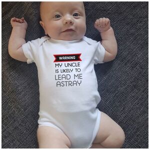 Afewhometruths Newborn Baby Gift - My Uncle is likely to Lead Me Astray bodysuit / Baby Grow in White White Newborn Afewhometruths Newborn Baby Gift - My Uncle is likely to Lead Me Astray bodysuit / Baby Grow in White White Newborn