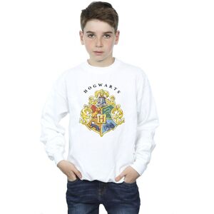 Harry Potter Boy's Hogwarts School Emblem Sweatshirt in White Size: 12-13 Years White 12-13 Years Harry Potter Boy's Hogwarts School Emblem Sweatshirt in White Size: 12-13 Years White 12-13 Years