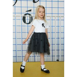 Cool Club Girl's Short Sleeve Tulle Skirt Dress in Grey Size: 6 Years Grey 6 Years Cool Club Girl's Short Sleeve Tulle Skirt Dress in Grey Size: 6 Years Grey 6 Years