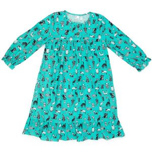 Fox In A Box Girl's Crazy Cat Three Quarter Sleeved Aqua Nightie Size: 5-6 Years Aqua 5-6 Years Fox In A Box Girl's Crazy Cat Three Quarter Sleeved Aqua Nightie Size: 5-6 Years Aqua 5-6 Years