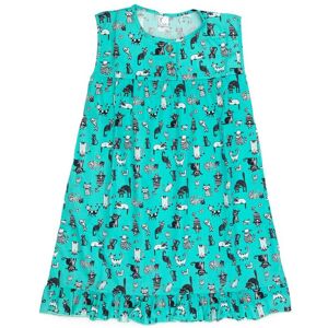 Fox In A Box Girl's Crazy Cat Cotton Sleeveless Nightie Aqua Size: 8-9 Years Aqua 8-9 Years Fox In A Box Girl's Crazy Cat Cotton Sleeveless Nightie Aqua Size: 8-9 Years Aqua 8-9 Years