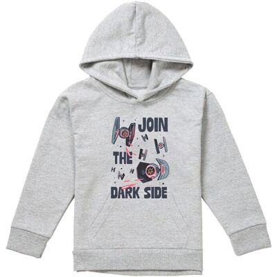 Disney Star Wars Join The Dark Side Tie Fighters Youth Kids Pull-Over Hoodie, Athletic Heather in Grey Size: 9-11 Years Grey 9-11 Years Disney Star Wars Join The Dark Side Tie Fighters Youth Kids Pull-Over Hoodie, Athletic Heather in Grey Size: 9-11 Years Grey 9-11 Years