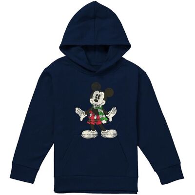Disney Mickey Mouse Retro Christmas Scarf Youth Kids Pull-Over Hoodie, Navy Size: 9-11 Years Navy 9-11 Years Disney Mickey Mouse Retro Christmas Scarf Youth Kids Pull-Over Hoodie, Navy Size: 9-11 Years Navy 9-11 Years