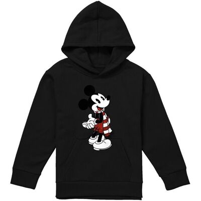 Disney Mickey Mouse Christmas Scarf Youth Kids Pull-Over Hoodie, Black Size: 5-6 Years Black 5-6 Years Disney Mickey Mouse Christmas Scarf Youth Kids Pull-Over Hoodie, Black Size: 5-6 Years Black 5-6 Years