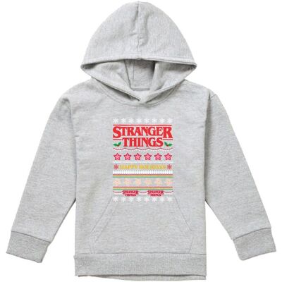 Stranger Things Demogorgon Ugly Christmas Jumper Youth Kids Pull-Over Hoodie, Athletic Heather in Grey Size: 12-13 Years Grey 12-13 Years Stranger Things Demogorgon Ugly Christmas Jumper Youth Kids Pull-Over Hoodie, Athletic Heather in Grey Size: 12-13 Years Grey 12-13 Years