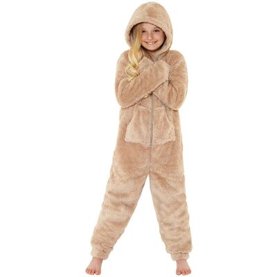 Cozy n Dozy Fluffy Fleece Onesie in Beige Size: 7-8 Years Beige 7-8 Years Cozy n Dozy Fluffy Fleece Onesie in Beige Size: 7-8 Years Beige 7-8 Years
