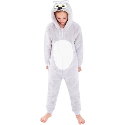 Animal Crazy Owl Fleece Onesie in Pale Grey Size: 3-4 Years Pale Grey 3-4 Years Animal Crazy Owl Fleece Onesie in Pale Grey Size: 3-4 Years Pale Grey 3-4 Years