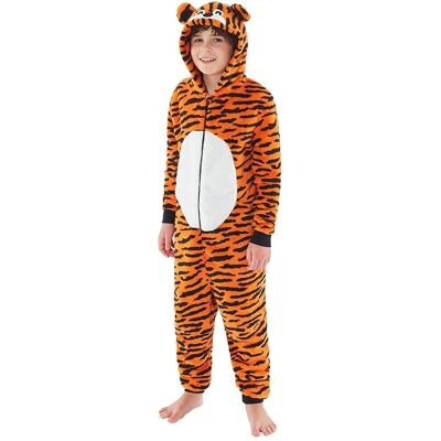 Animal Crazy Tiger Fleece Onesie in Orange Size: 3-4 Years Orange 3-4 Years Animal Crazy Tiger Fleece Onesie in Orange Size: 3-4 Years Orange 3-4 Years