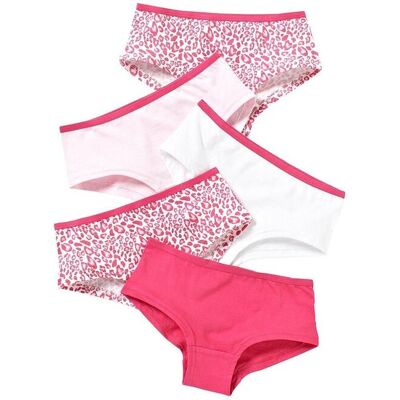 Just Essentials Girl's 5 Pack Printed Hipster Briefs in Pink Size: 13 Years Pink 13 Years Just Essentials Girl's 5 Pack Printed Hipster Briefs in Pink Size: 13 Years Pink 13 Years