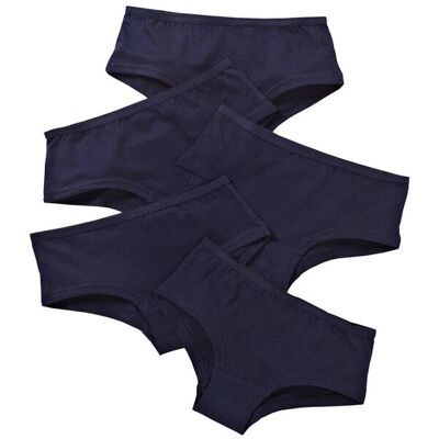 Just Essentials Girl's 5 Pack Plain Hipster Briefs in Navy Size: 11-12 Years Navy 11-12 Years Just Essentials Girl's 5 Pack Plain Hipster Briefs in Navy Size: 11-12 Years Navy 11-12 Years