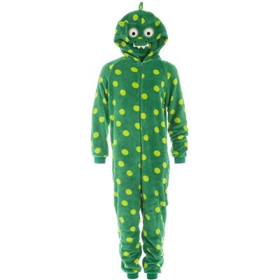 Camille Boy's Supersoft Dragon Polka Dot Hooded All In One Onesie in Green Size: 9 Years Green 9 Years Camille Boy's Supersoft Dragon Polka Dot Hooded All In One Onesie in Green Size: 9 Years Green 9 Years