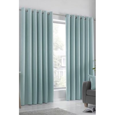 Fusion Strata Duck egg blue Triple-woven Dimout Eyelet Curtains - Curtains Fusion Strata Duck egg blue Triple-woven Dimout Eyelet Curtains - Curtains