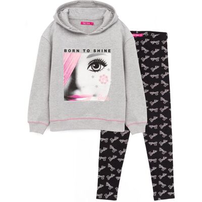 Barbie Girl's Hoodie & Legging Set Girls Grey Official Merch Size: 9-10 Years Grey 9-10 Years Barbie Girl's Hoodie & Legging Set Girls Grey Official Merch Size: 9-10 Years Grey 9-10 Years