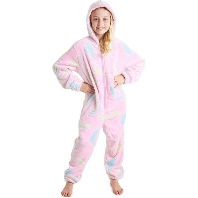 CityComfort Girl's Glow in The Dark Onesie Rainbow Unicorn Pyjama Long Sleeve Hooded Nightwear in Pink Size: 11-12 Years Pink 11-12 Years CityComfort Girl's Glow in The Dark Onesie Rainbow Unicorn Pyjama Long Sleeve Hooded Nightwear in Pink Size: 11-12 Years Pink 11-12 Years