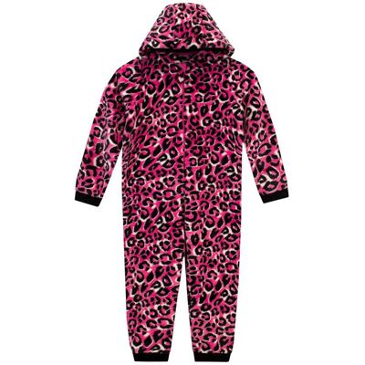 Harry Bear Girl's Long Sleeve Hooded Animal Print Onesie in Pink Size: 8-9 Years Pink 8-9 Years Harry Bear Girl's Long Sleeve Hooded Animal Print Onesie in Pink Size: 8-9 Years Pink 8-9 Years
