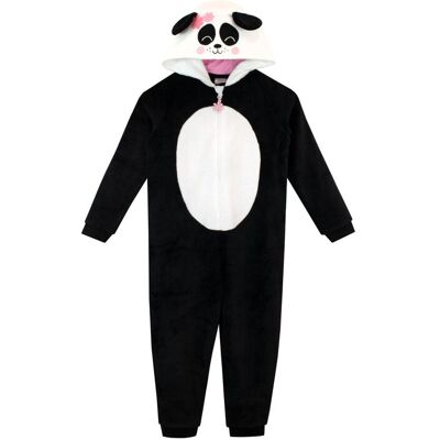 Harry Bear Girl's Panda Onesie Fleece All In One in Black Size: 11-12 Years Black 11-12 Years Harry Bear Girl's Panda Onesie Fleece All In One in Black Size: 11-12 Years Black 11-12 Years
